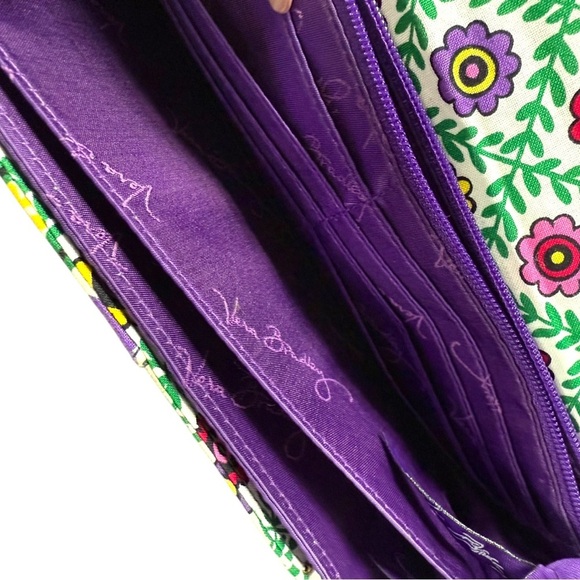 Vera Bradley Buttercup Julia Turnlock Crossbody Bag Purse Boho Wallet Floral - Picture 8 of 10